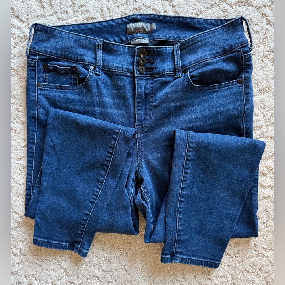 Torrid Super Soft Jegging 16R High-rise Triple Button Blue Women's Jeans